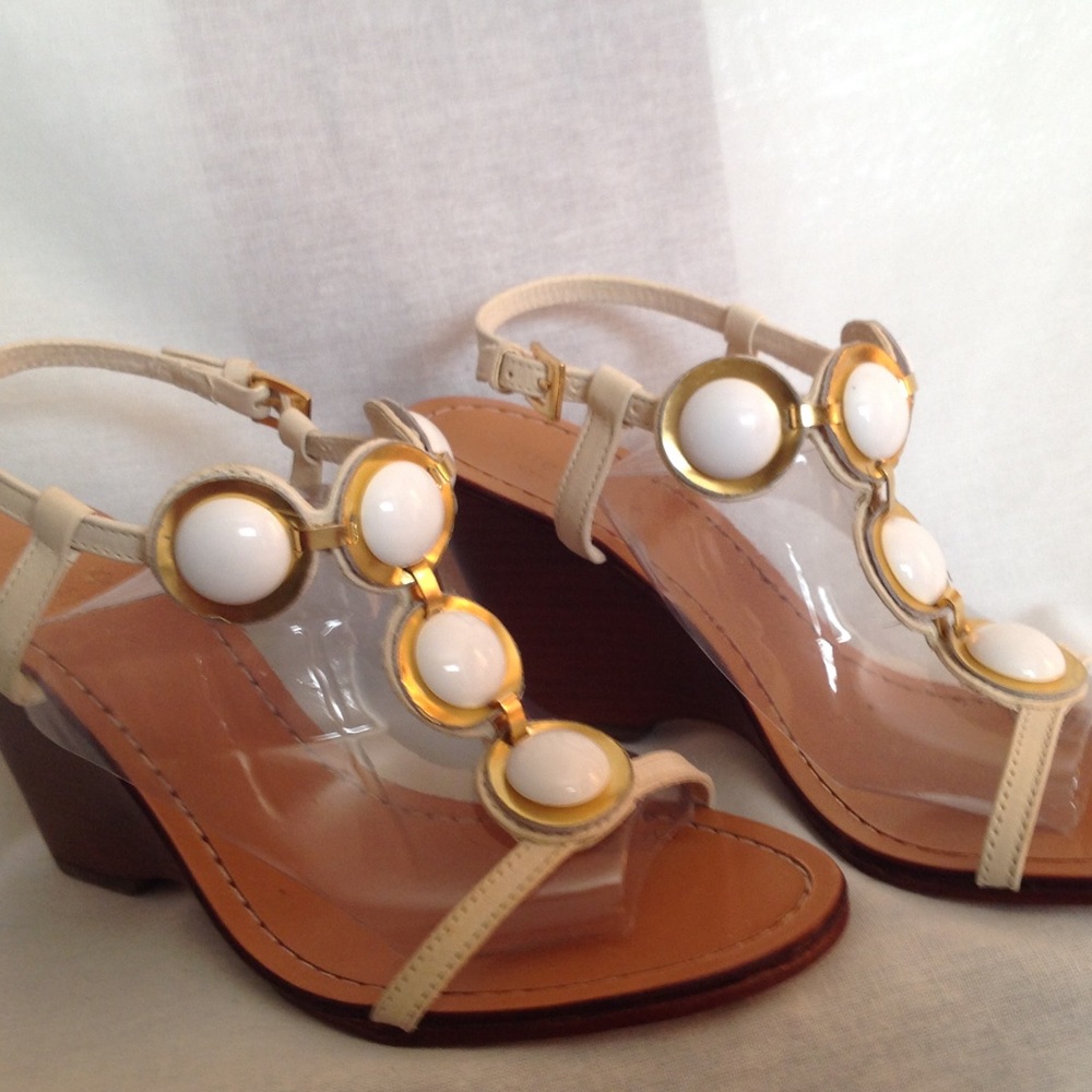New Kate Spade Bone\White Wedge Sandal Heel